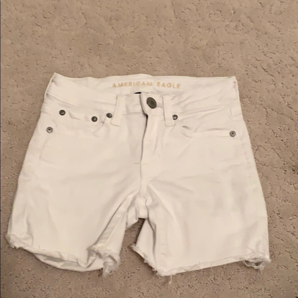 White denim shorts